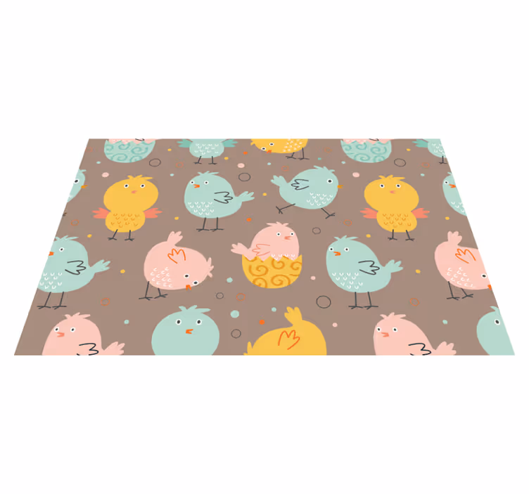 Mantel individual infantil motivos aves vibrantes - TenVinilo