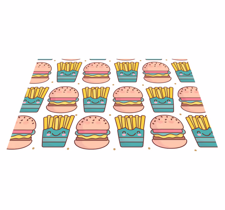 Mantel individual moderno Papas fritas y hamburguesa - TenVinilo