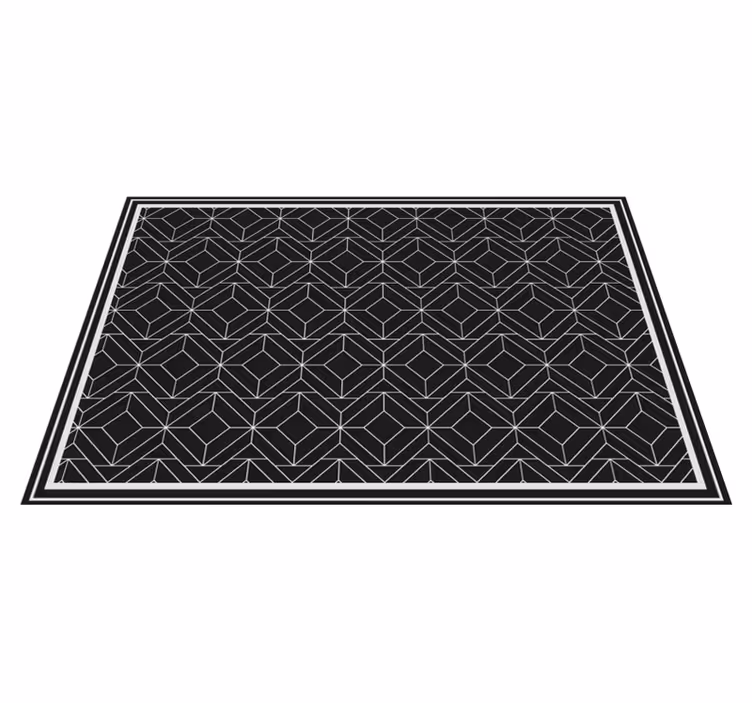 Mantel individual moderno superficie negra geométrica - TenVinilo