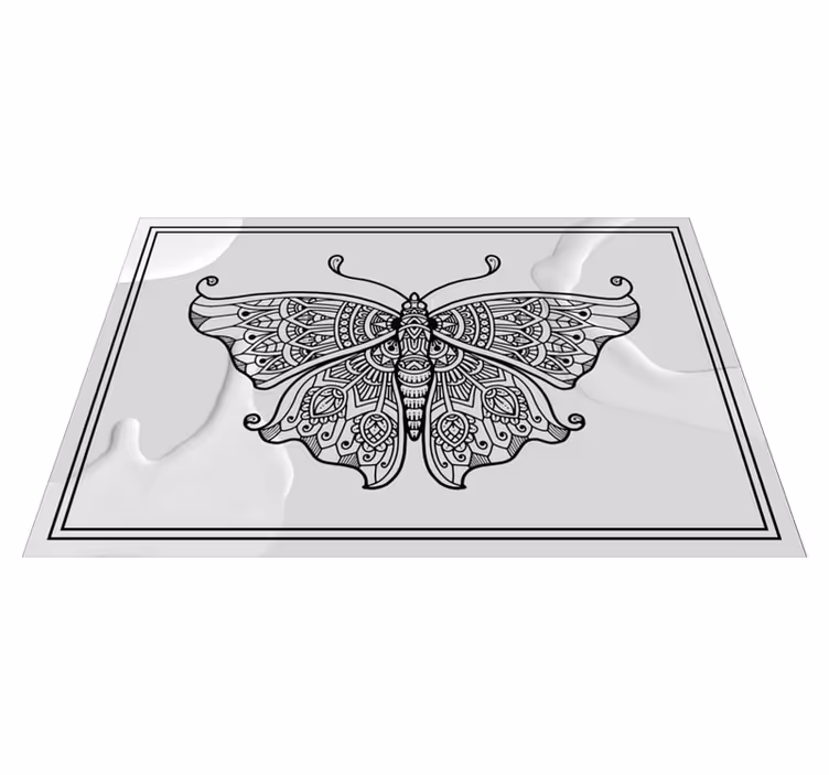 Mantel individual original patrón de mariposas intrincado - TenVinilo