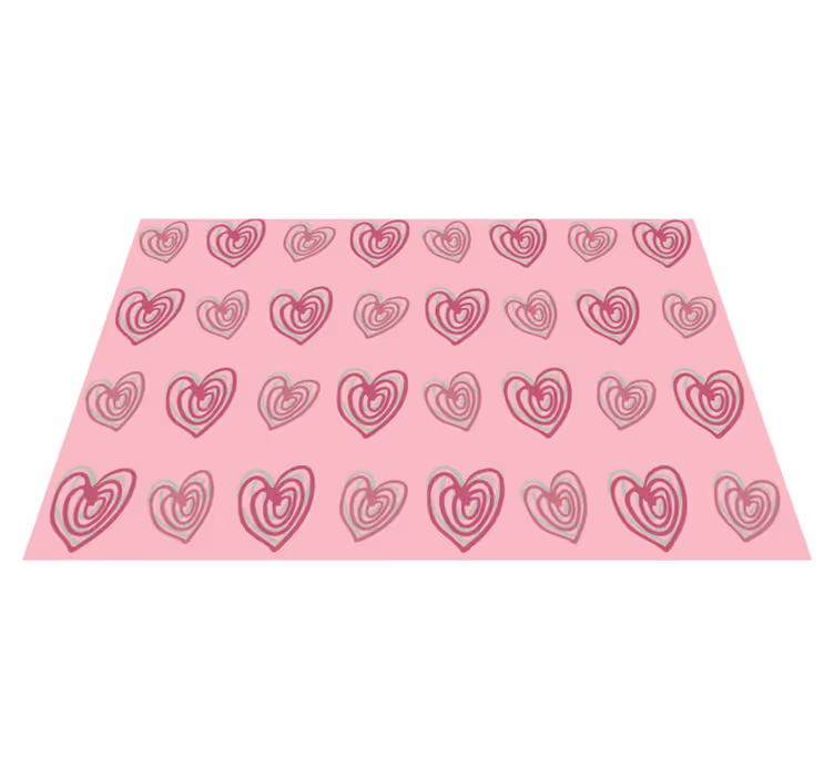 Mantel individual original superficie con corazones - TenVinilo
