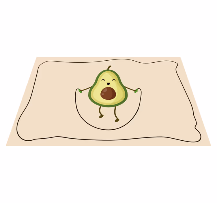 Mantel individual infantil Aguacate divertido saltando una cuerda - TenVinilo