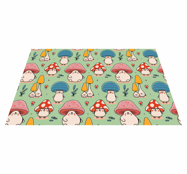Mantel individual infantil personajes de setas adorables - TenVinilo