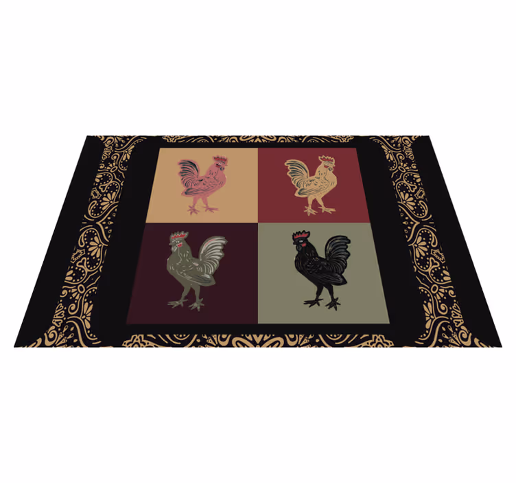 Mantel individual original motivos de gallo vibrantes - TenVinilo