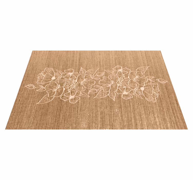 Mantel individual patrón superficie floral en relieve - TenVinilo