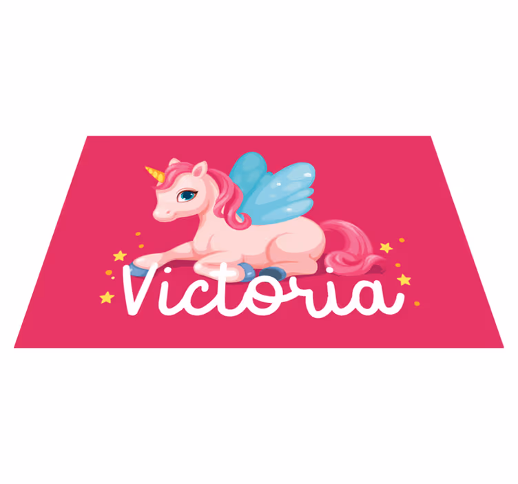 Mantel individual infantil ilustración de unicornio juguetón - TenVinilo