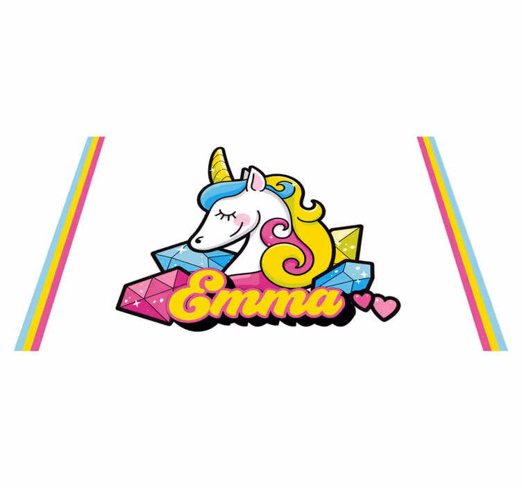 Mantel individual infantil tema gemas de unicornio - TenVinilo