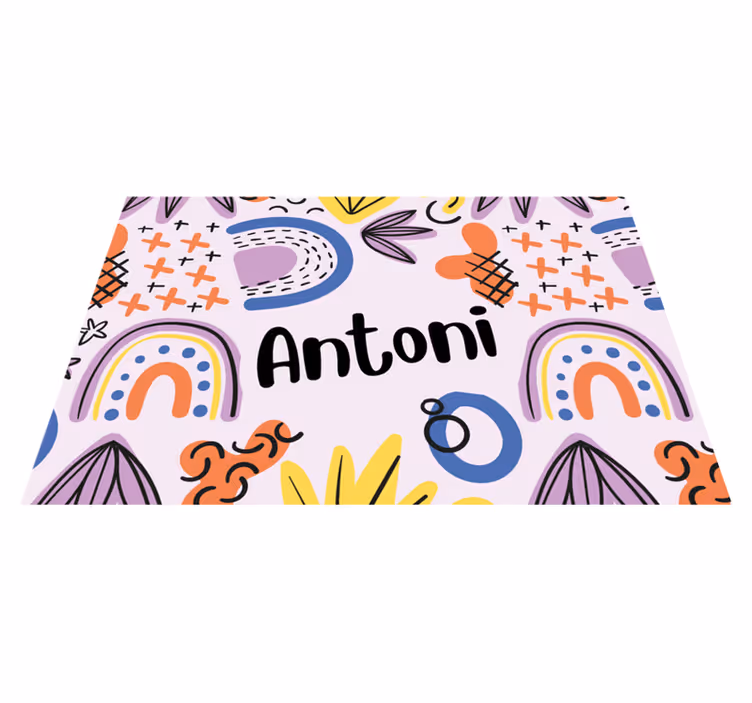 Mantel individual infantil patrones de arcoíris coloridos - TenVinilo
