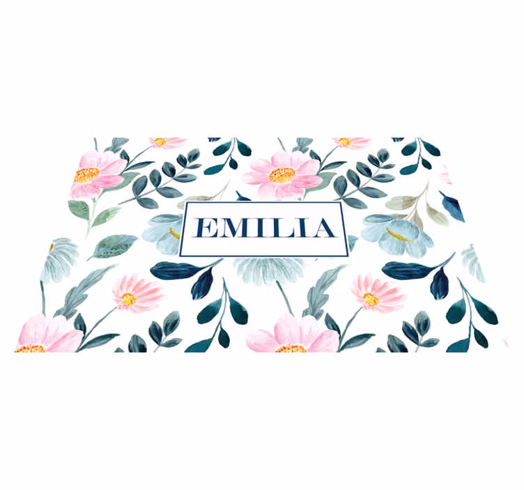 Mantel individual personalizable floral personalizado - TenVinilo