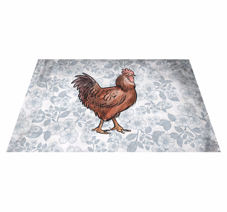 Mantel individual original ilustración de pollo rústico - TenVinilo
