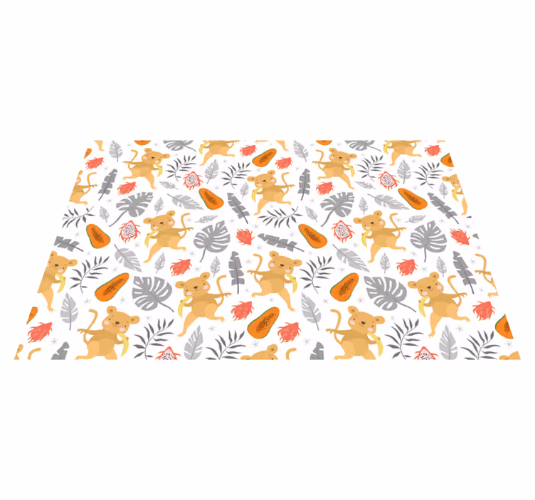 Mantel individual infantil con patrón de animales adorables - TenVinilo