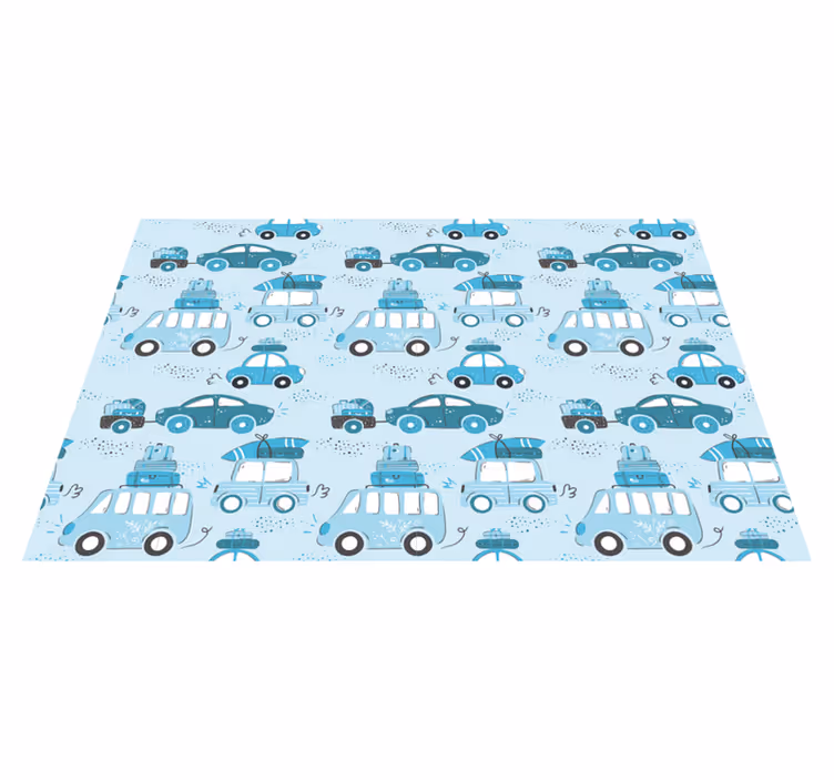 Mantel individual infantil coches con equipaje - TenVinilo