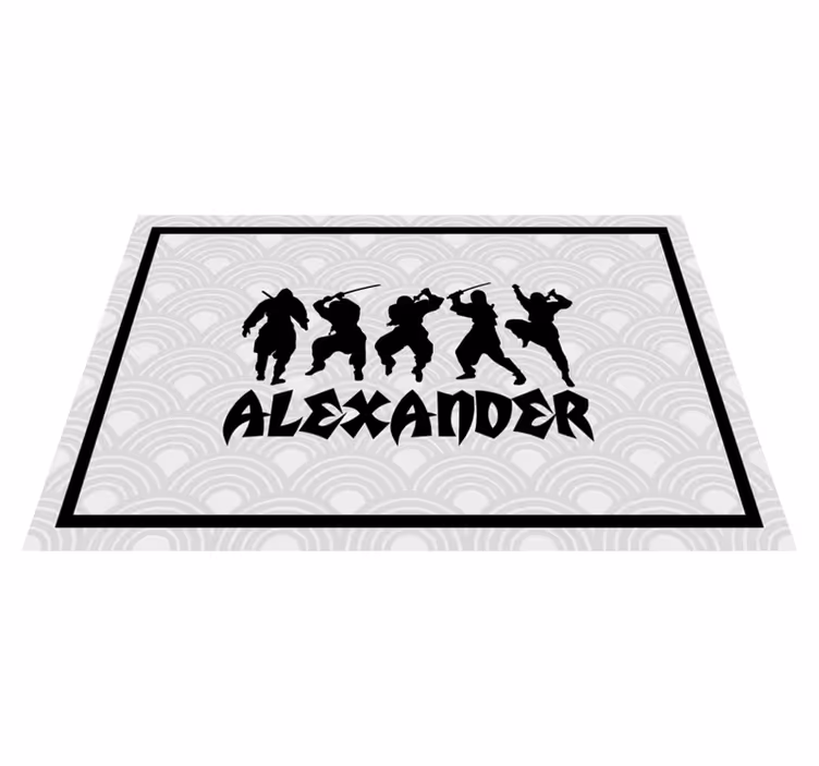 Mantel individual personalizable Conjunto de silueta ninja - TenVinilo