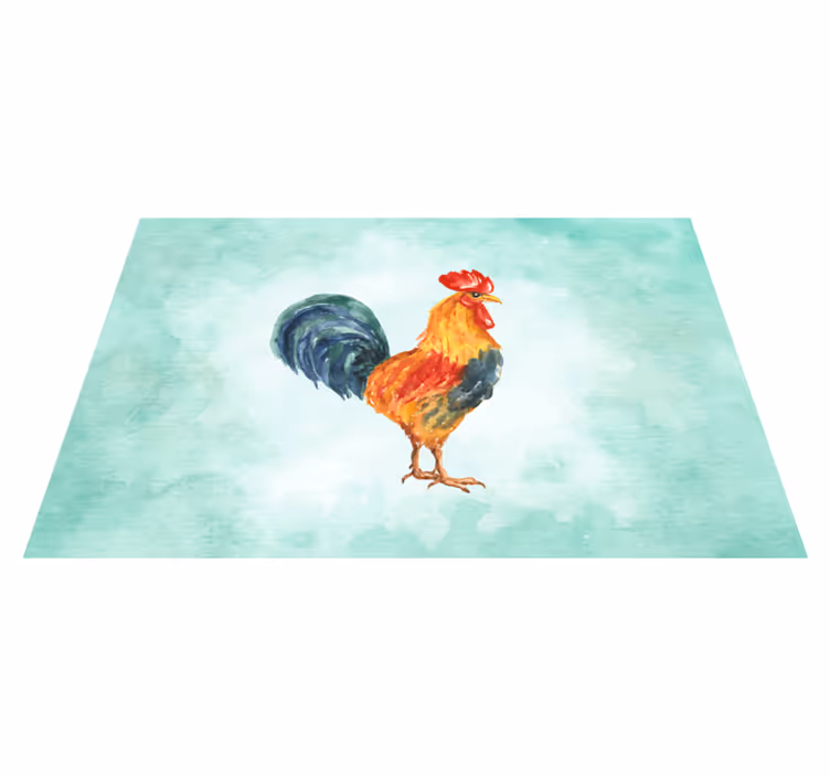 Mantel individual original ilustración de gallo colorido - TenVinilo
