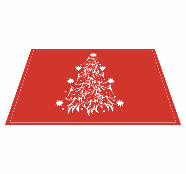 Mantel individual navideño Lobos de arbol de navidad - TenVinilo