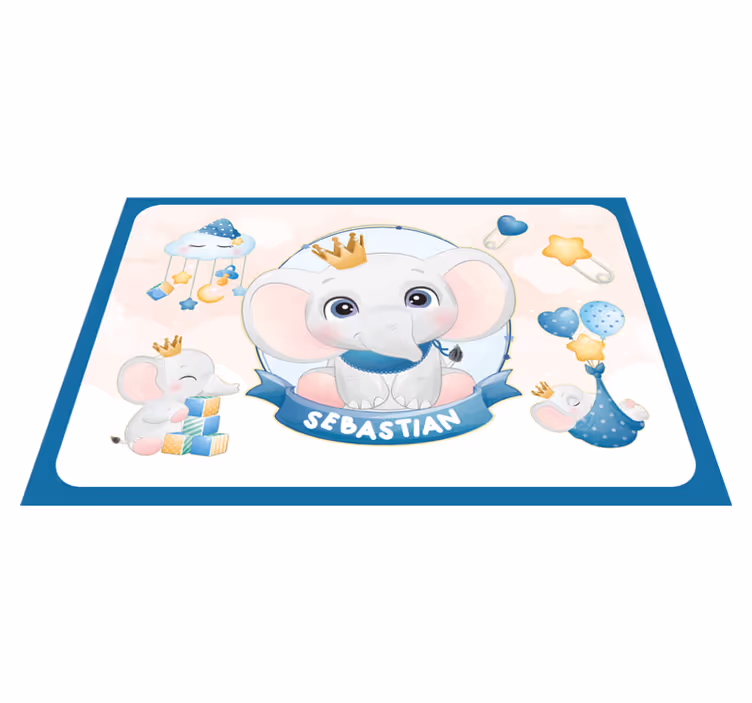 Mantel individual infantil ilustración de elefante lindo - TenVinilo
