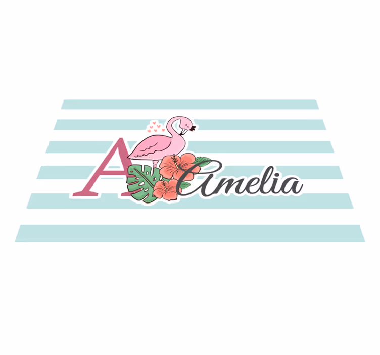 Mantel individual infantil flamenco monograma amelia - TenVinilo