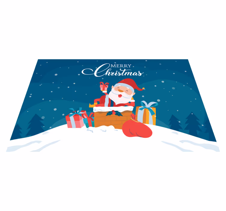 Mantel individual navideño Santa texto feliz - TenVinilo