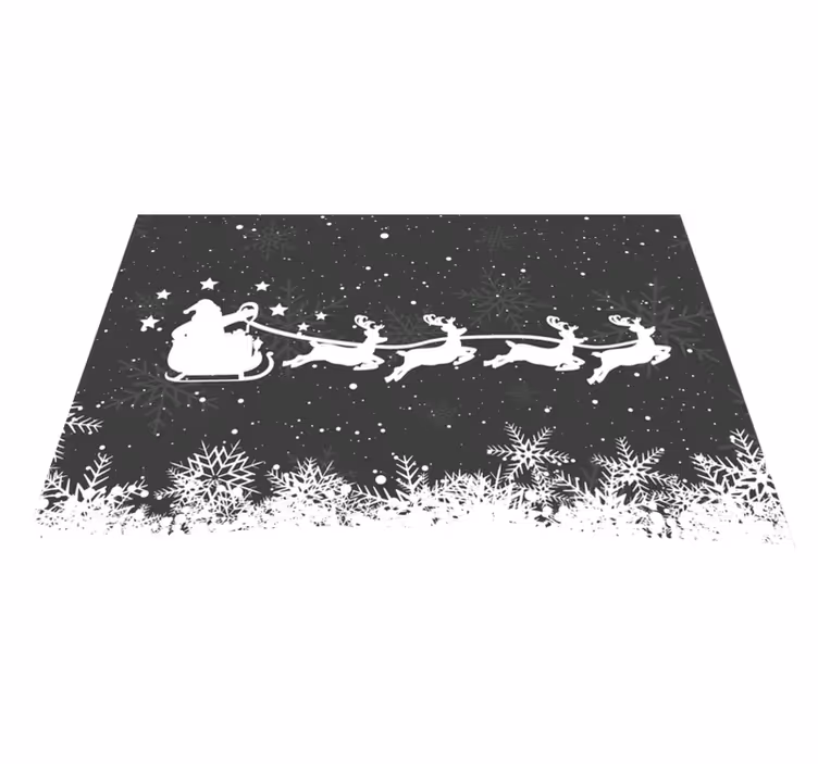 Mantel individual navideño reno en trineo - TenVinilo