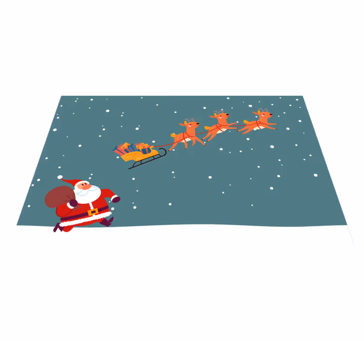 Mantel individual navideño paseo en trineo de santa - TenVinilo