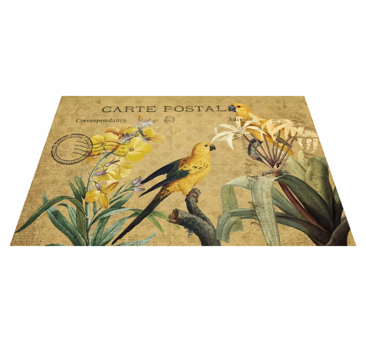 Mantel individual original tarjeta postal vintage floral - TenVinilo