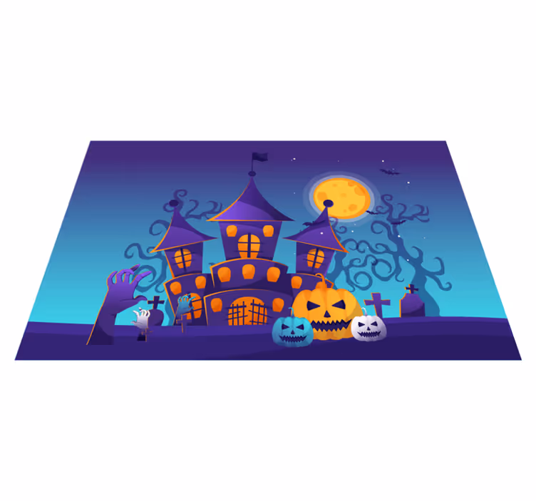 Mantel individual halloween escena de castillo embrujado - TenVinilo