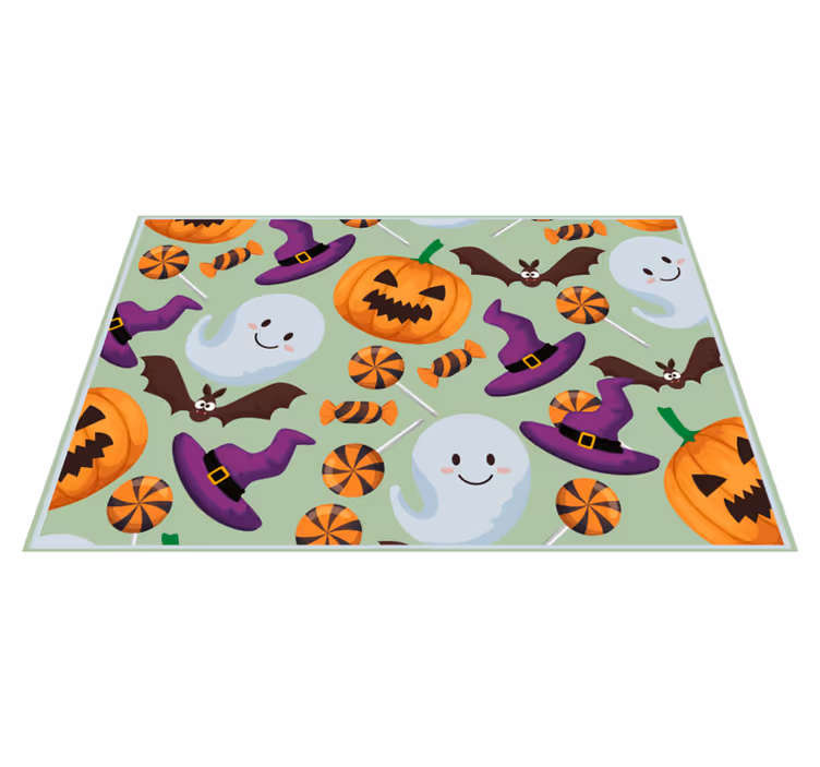 Mantel individual halloween elementos coloridos de halloween - TenVinilo