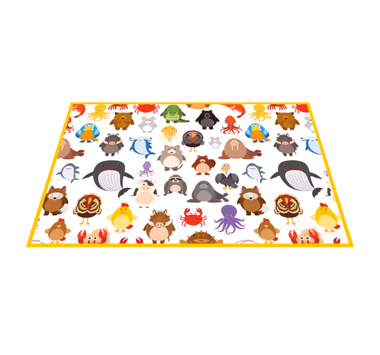 Mantel individual infantil colección de animales coloridos - TenVinilo