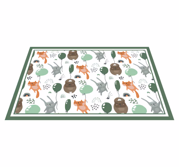 Mantel individual infantil con divertidos patrones animales - TenVinilo