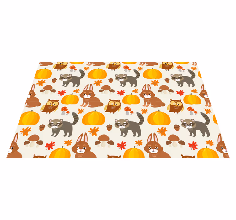 Mantel individual infantil compañeros animales adorables - TenVinilo