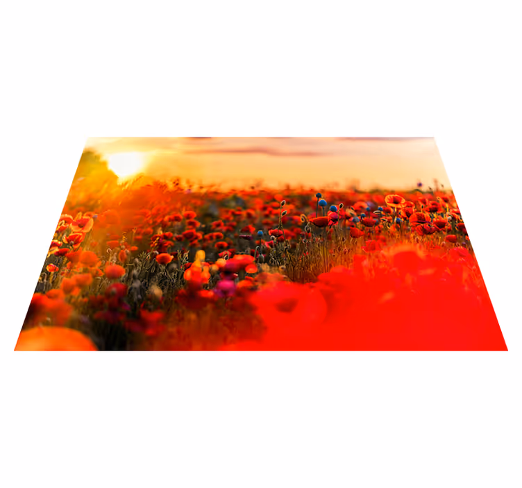 Mantel individual patrón campo de amapolas sereno - TenVinilo