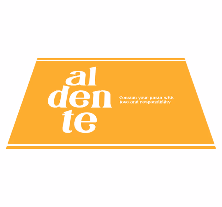 Mantel individual frases recordatorio culinario aldente - TenVinilo
