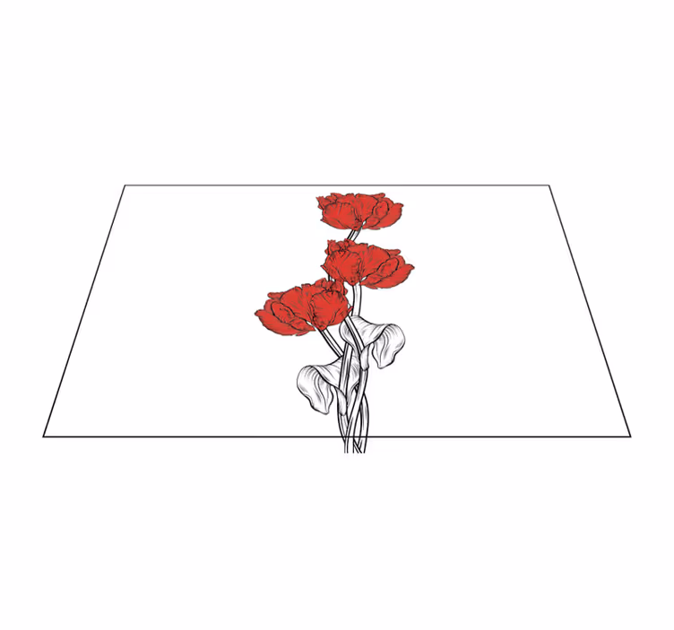 Mantel individual original arreglo floral rojo - TenVinilo