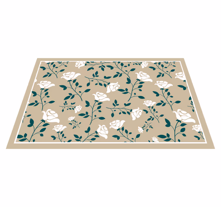 Mantel individual patrón follaje floral - TenVinilo