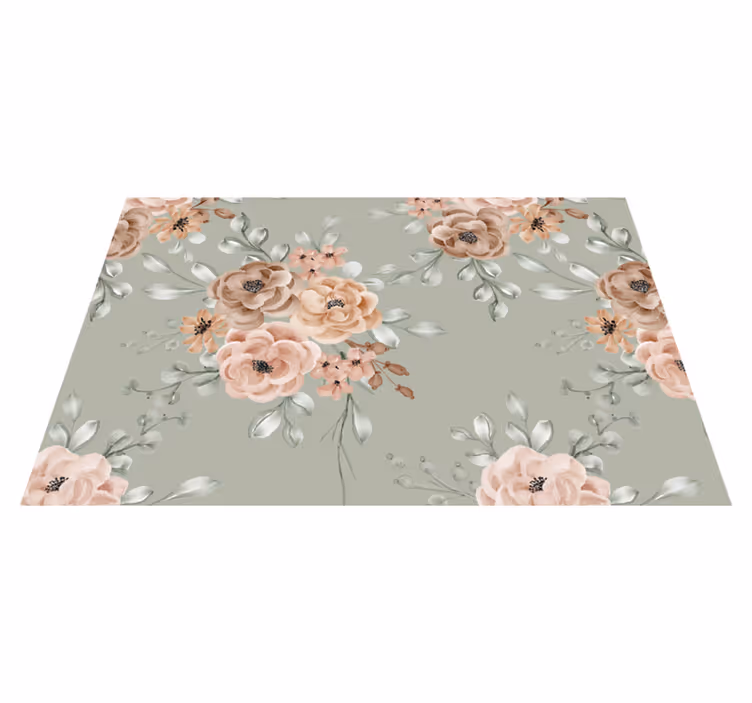 Mantel individual original cuenco con fondo floral - TenVinilo