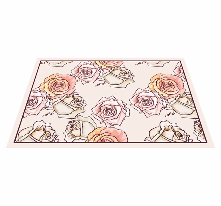 Mantel individual original arreglo floral de rosas - TenVinilo