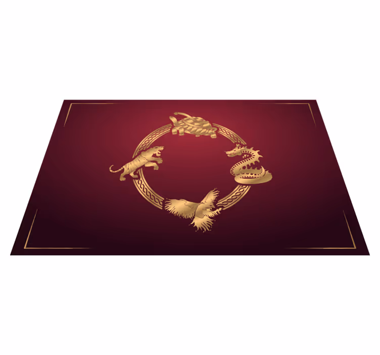 Mantel individual original emblemas de animales dorados - TenVinilo