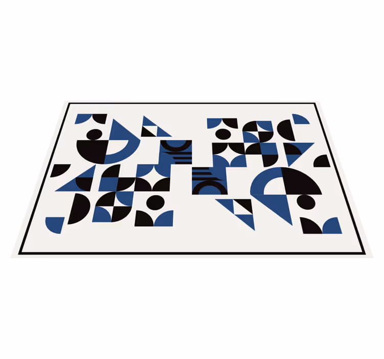 Mantel individual moderno patrones azules geométricos - TenVinilo