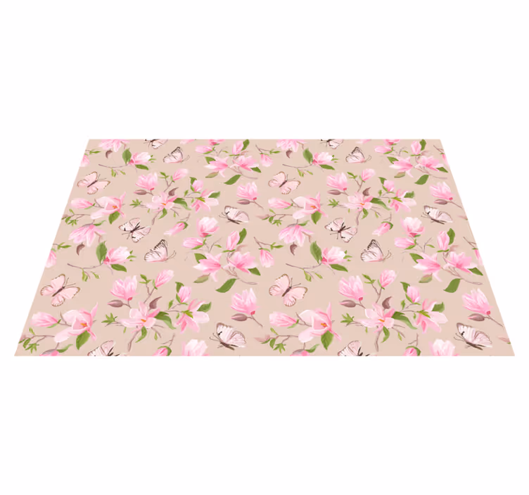 Mantel individual original motivo floral de mariposas - TenVinilo