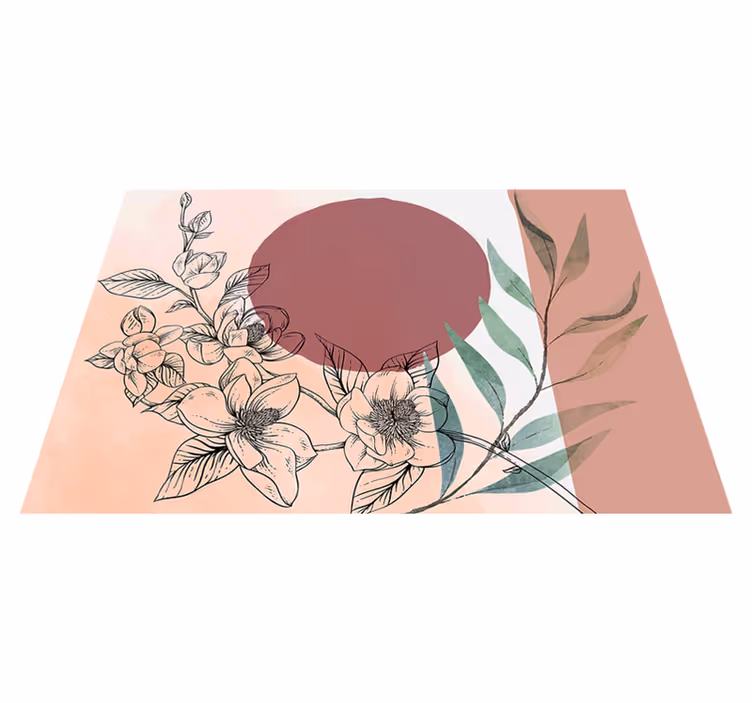 Mantel individual moderno acento floral minimalista - TenVinilo