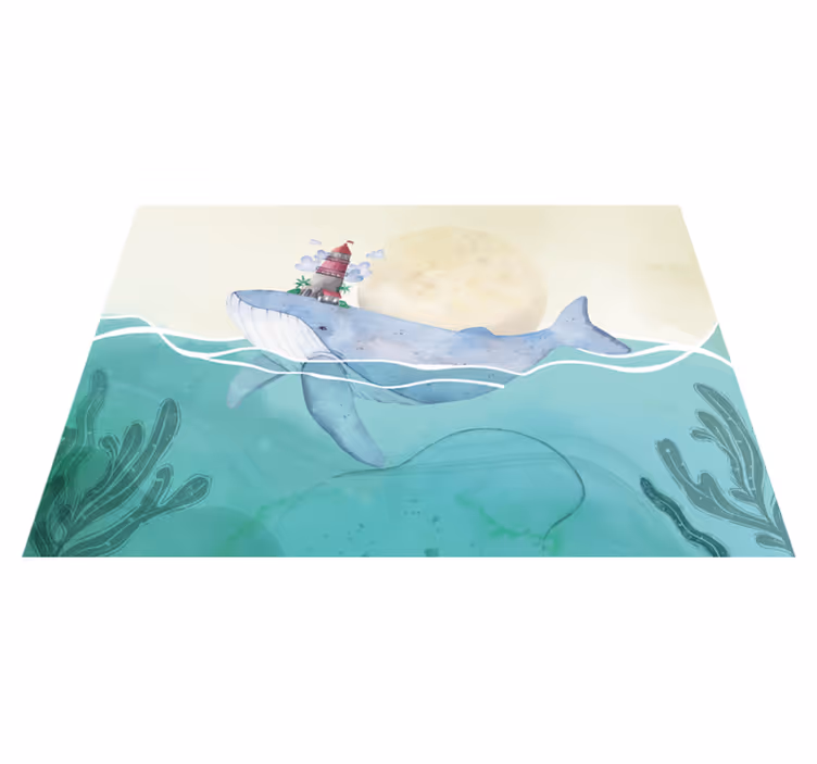 Mantel individual infantil ballena con faro - TenVinilo