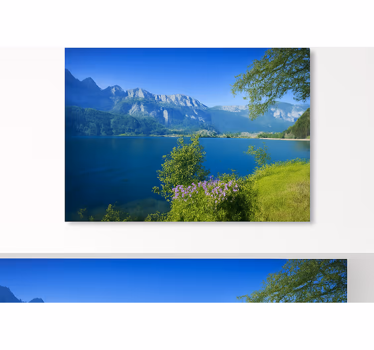 Mural de montañas serenidad del lago de montaña - TenVinilo