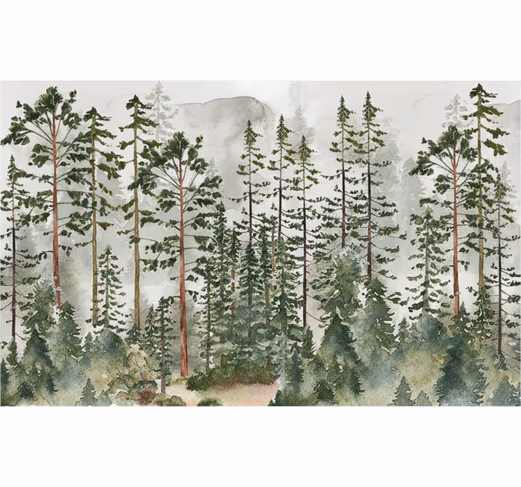 Mural de bosque decoración de pared para nursery - TenVinilo