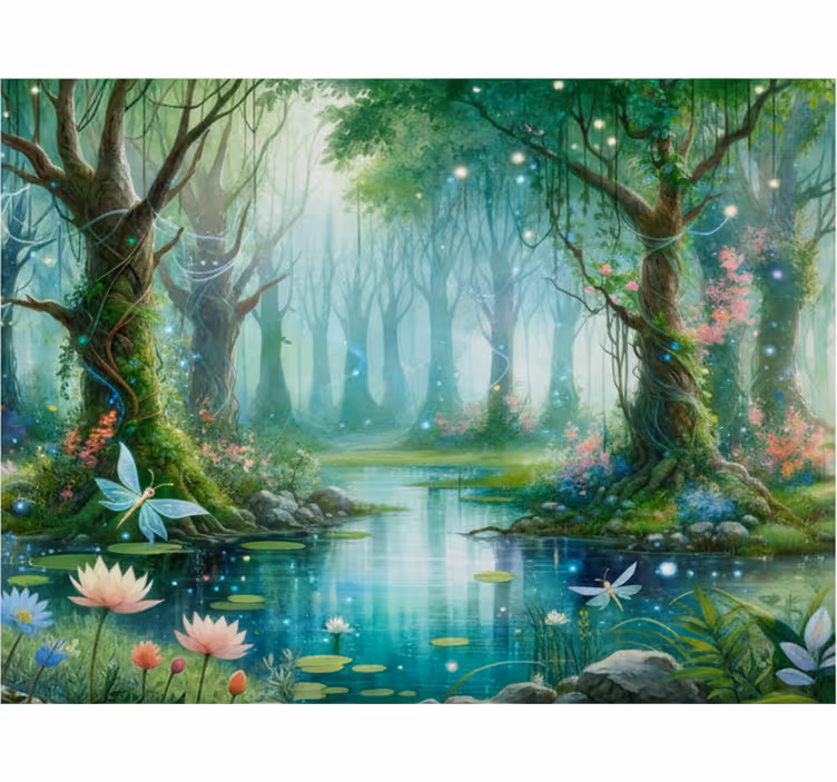 Mural de bosque hada caprichosa - TenVinilo