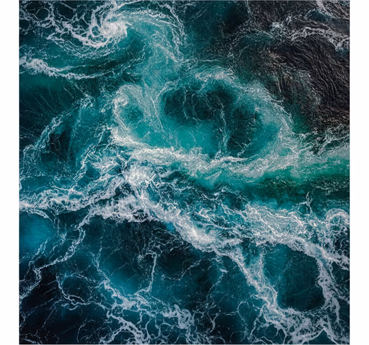 Mural baño olas del océano profundo - TenVinilo