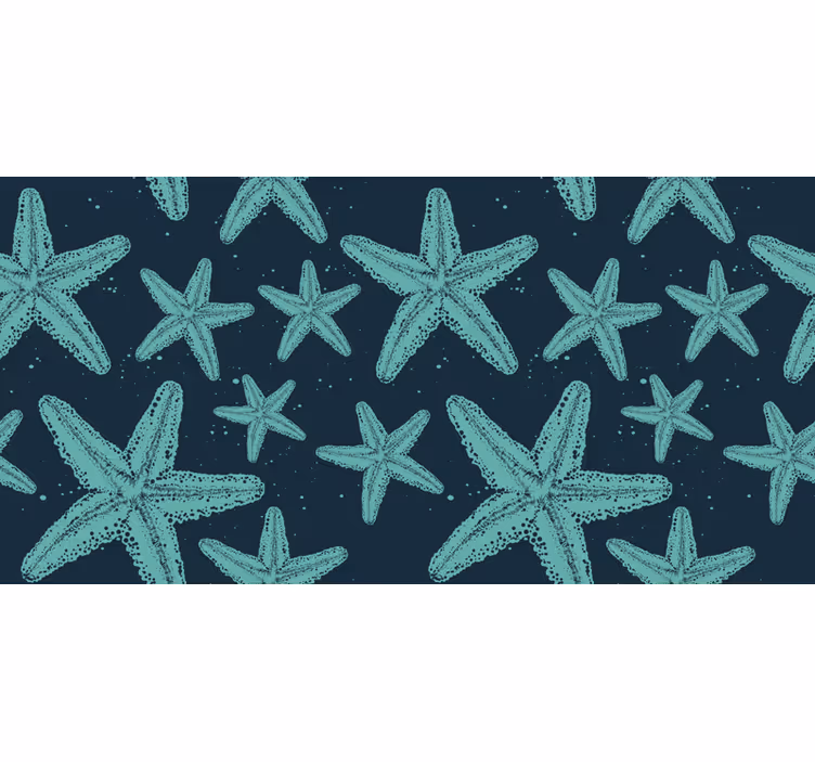 Mural baño starfish tonos azules mobiliario - TenVinilo