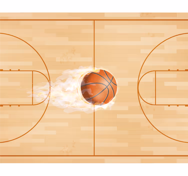 Papel mural beige pista de baloncesto - TenVinilo