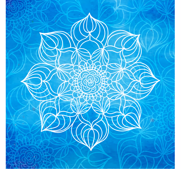 Papel mural azul mandala de salpicaduras azules - TenVinilo