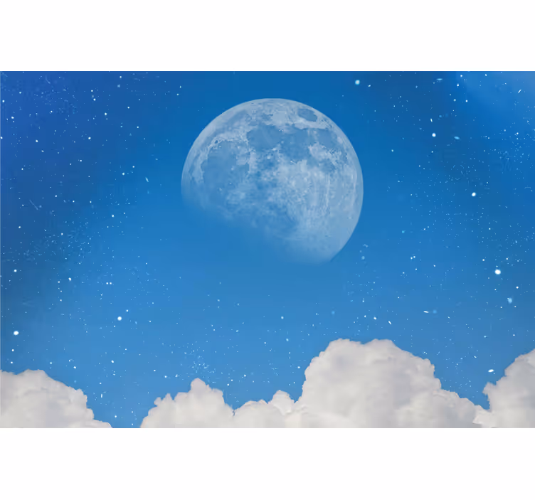 Papel mural azul vista de la pequeña luna - TenVinilo