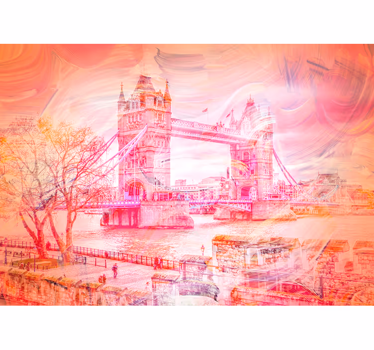 Mural de Londres contraste del puente de londres - TenVinilo